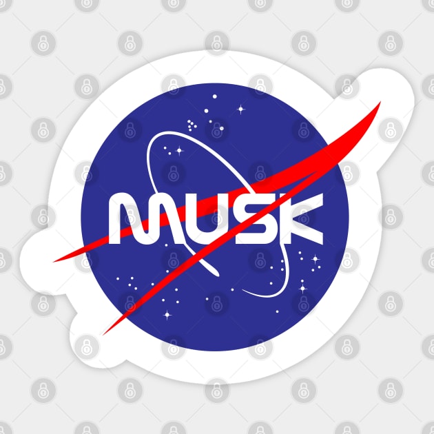 Musk NASA Space Logo Sticker by Sofiia Golovina